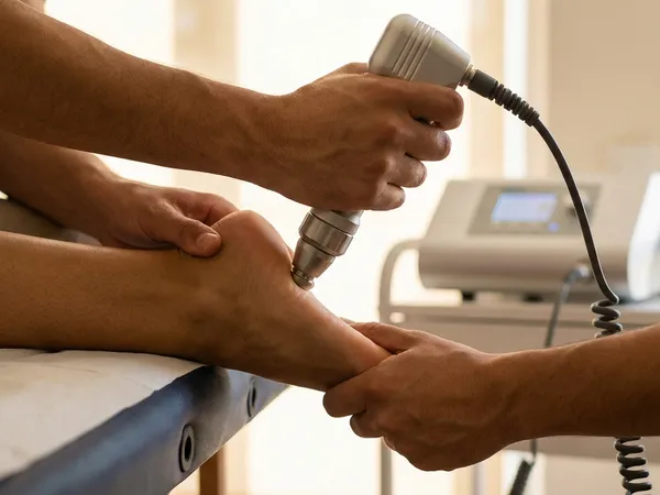 Εφαρμογή θεραπείας κρουστικών κυμάτων Shockwave σε ασθενή